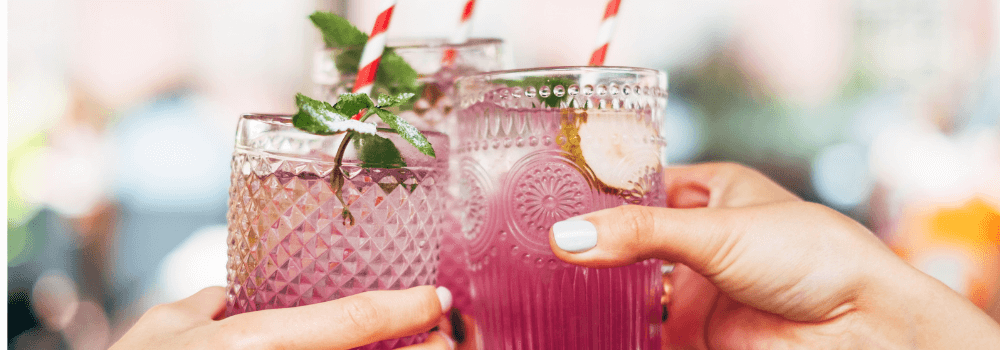 summer cocktails with garden herbs