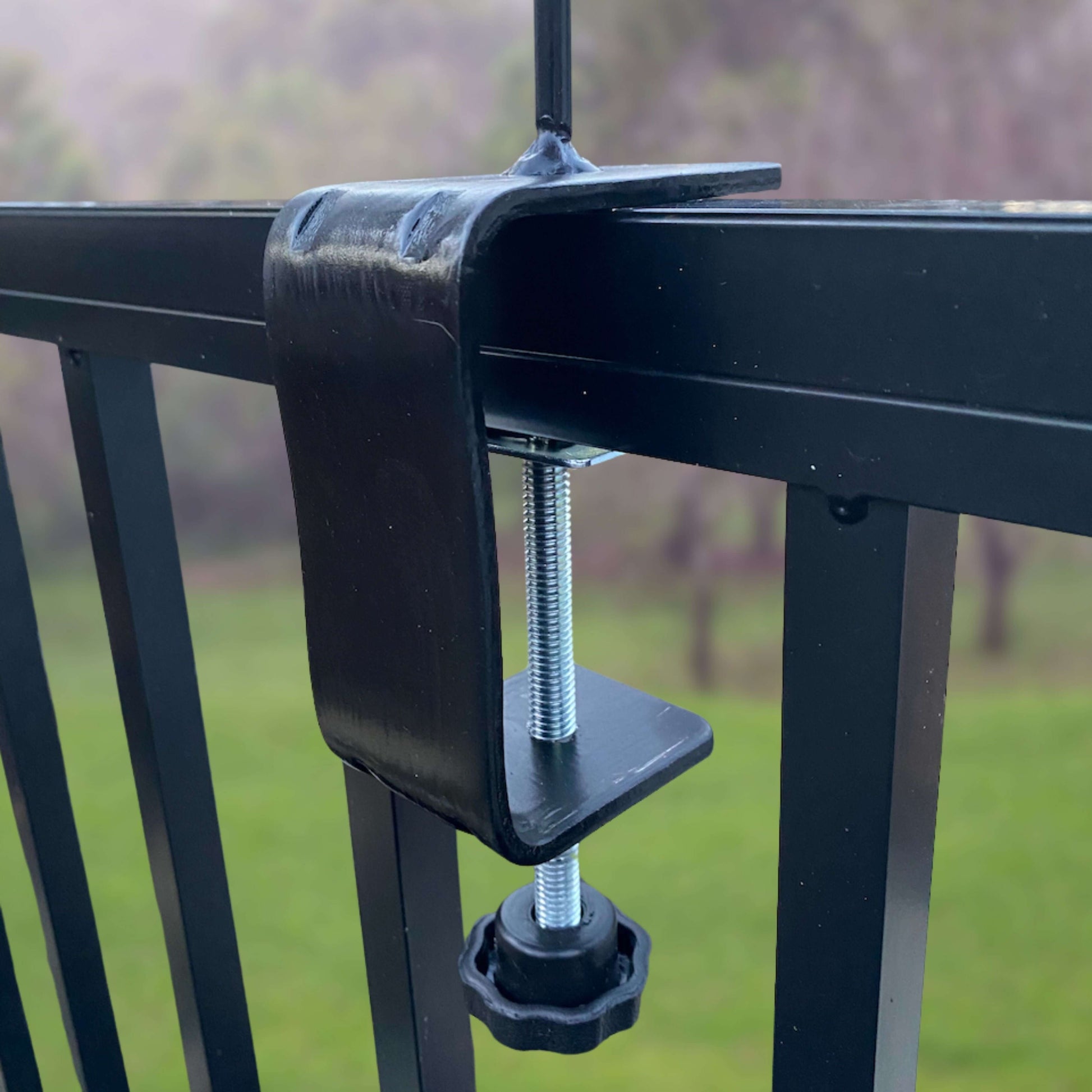 metal railing rain gauge holder for most balcony railings