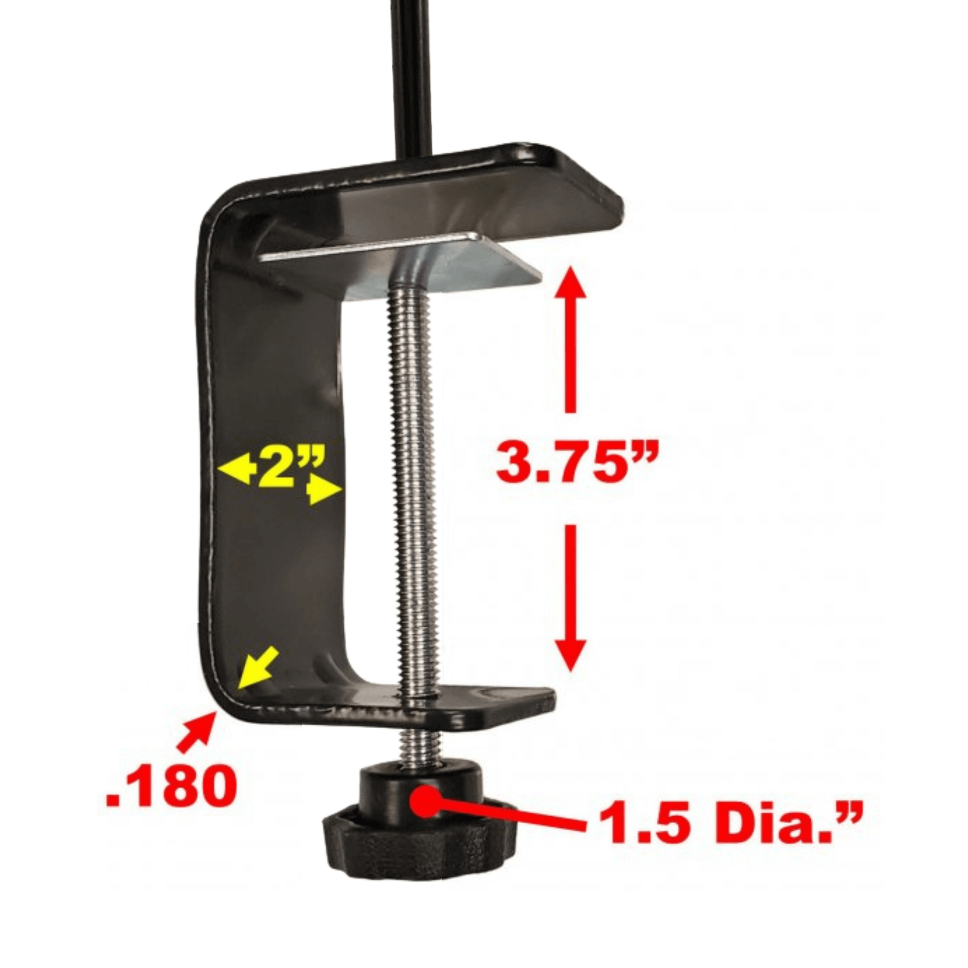 rain gauge clamp dimensions for railings up to 3.75 inches wide
