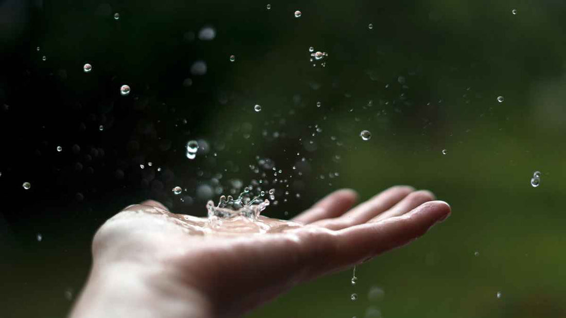 raindrops falling on an outstretched hand