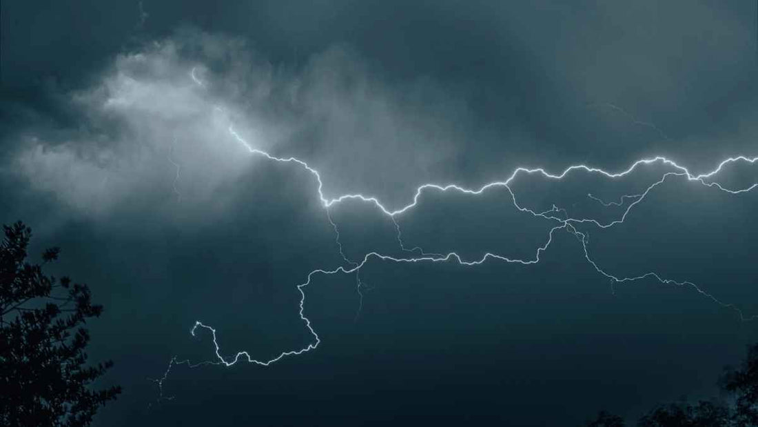 lightning across a dark sky