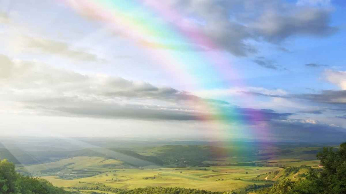 rainbow over a valley