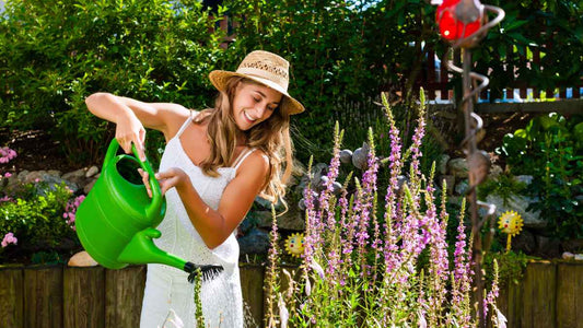 woman watering plants