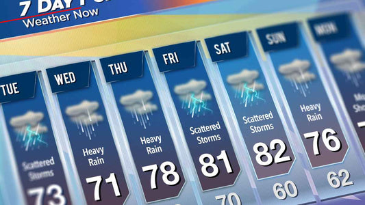 weather app on computer