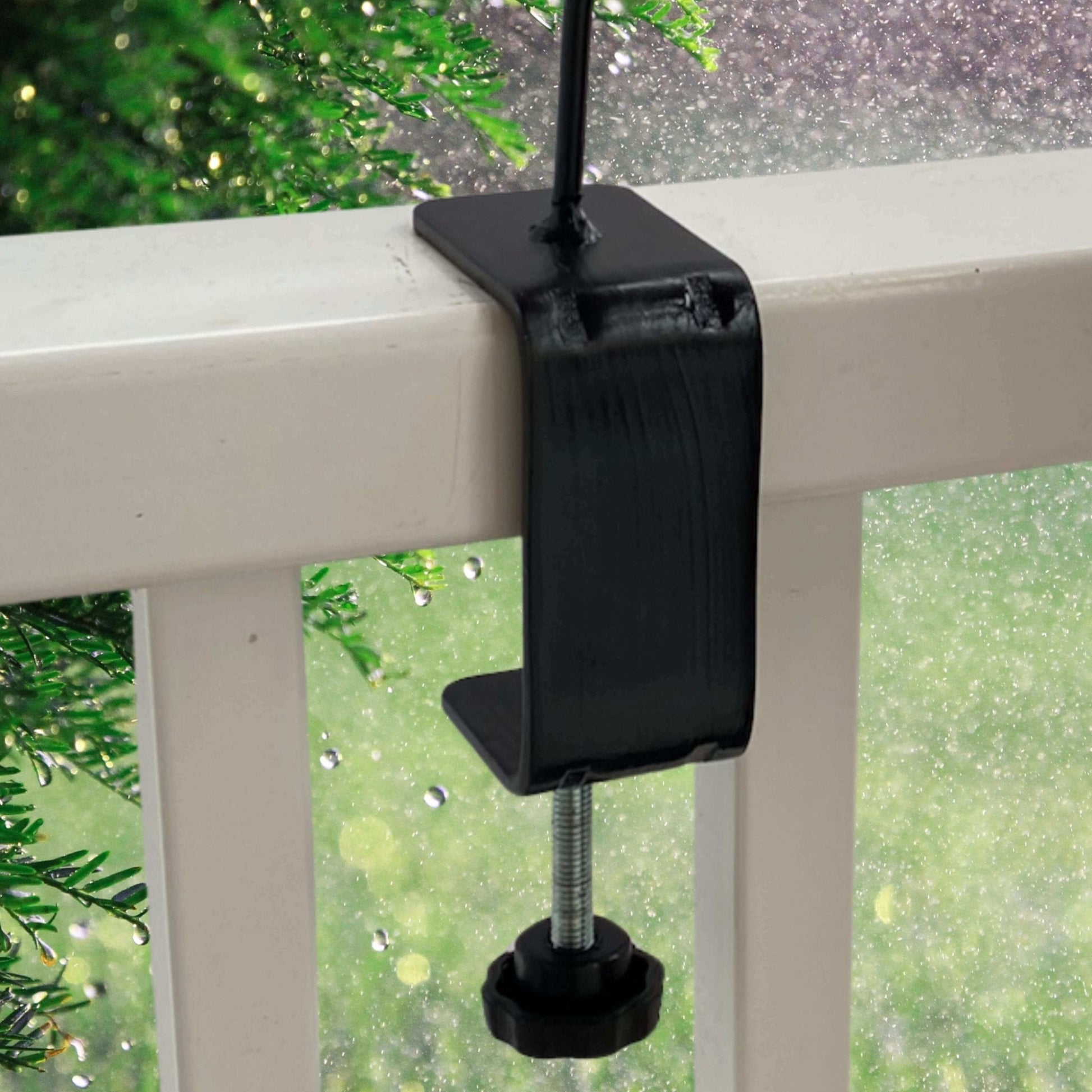 Clamp For Rain Gauge On Vinyl Porch Railing