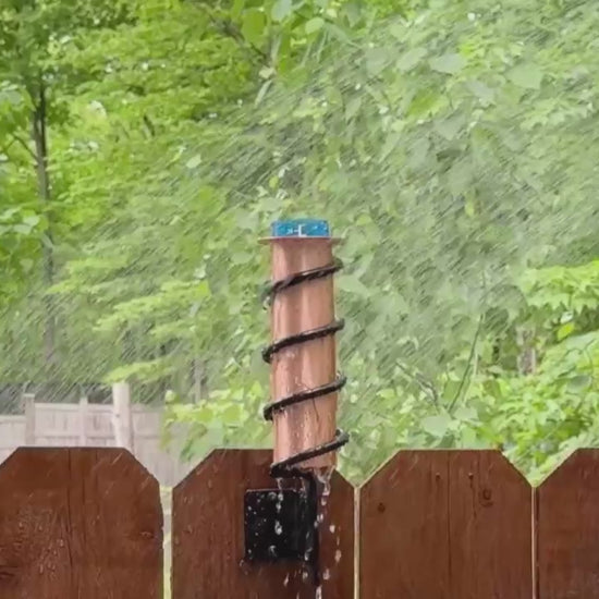 Fence Mount Copper Rain Gauge Filling