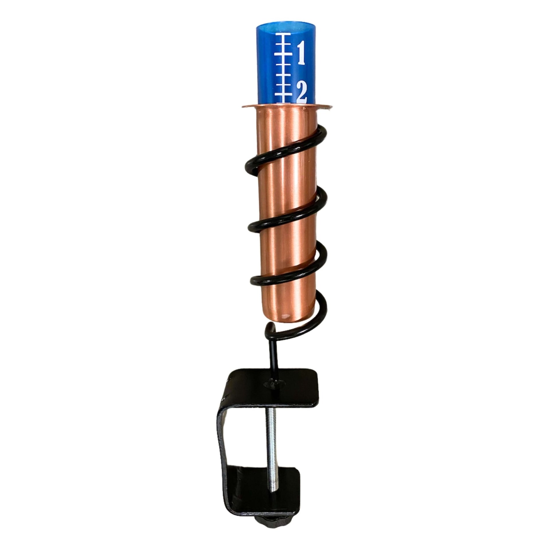 Solid Copper Deck Mount Rain Gauge With Heavy Duty Steel Clamp
