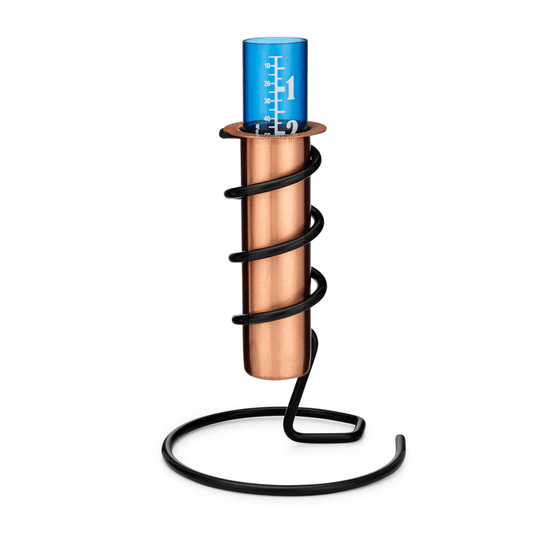 Tabletop Copper Rain Gauge With Tip Proof Base. Safe In Freezing Temps! - World's Coolest Rain Gauge Co.