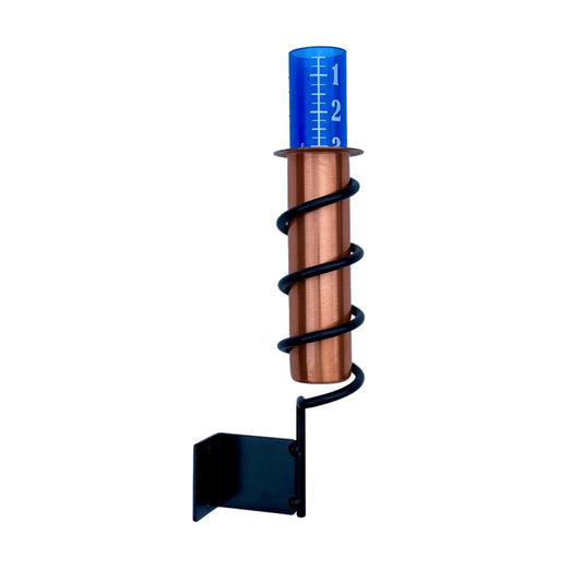 Fence Mount Copper Rain Gauge For Wood Surfaces Or Posts - World's Coolest Rain Gauge Co.